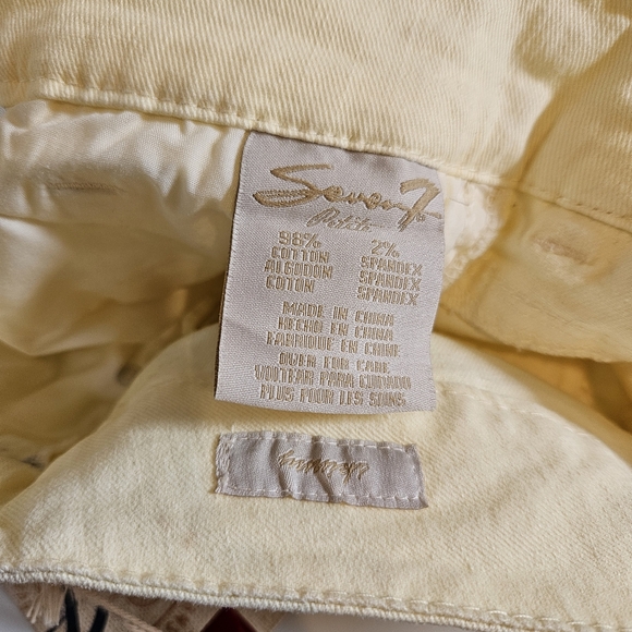 SEVEN7 ROLLED CUFF PALE YELLOW BERMUDA SHORTS - Picture 9 of 11
